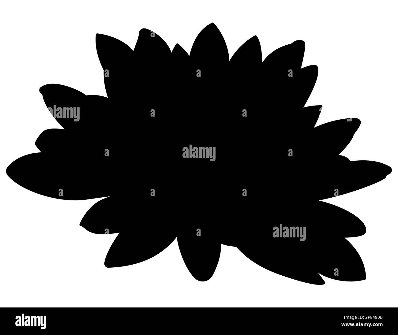 Black silhouette of a lotus flower, Nelumbo nucifera Plant, vector eps Stock Vector