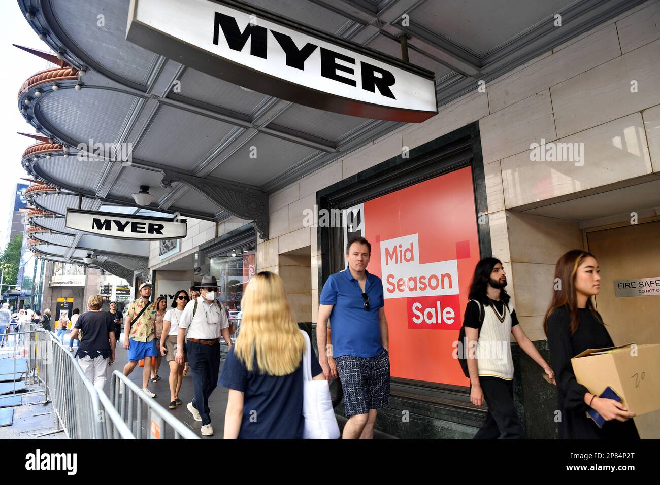 Myer signage is seen in Sydney, Thursday, March 9, 2023. Department