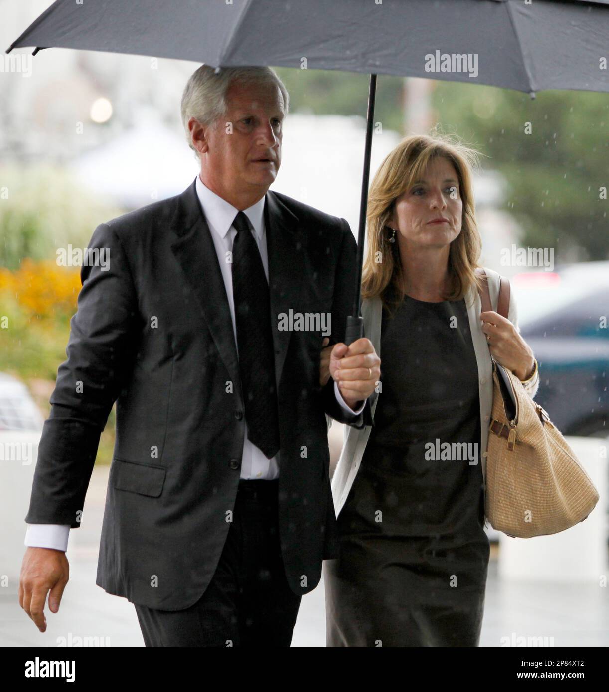 Caroline Kennedy, right, and her husband Edwin Schlossberg arrive for a