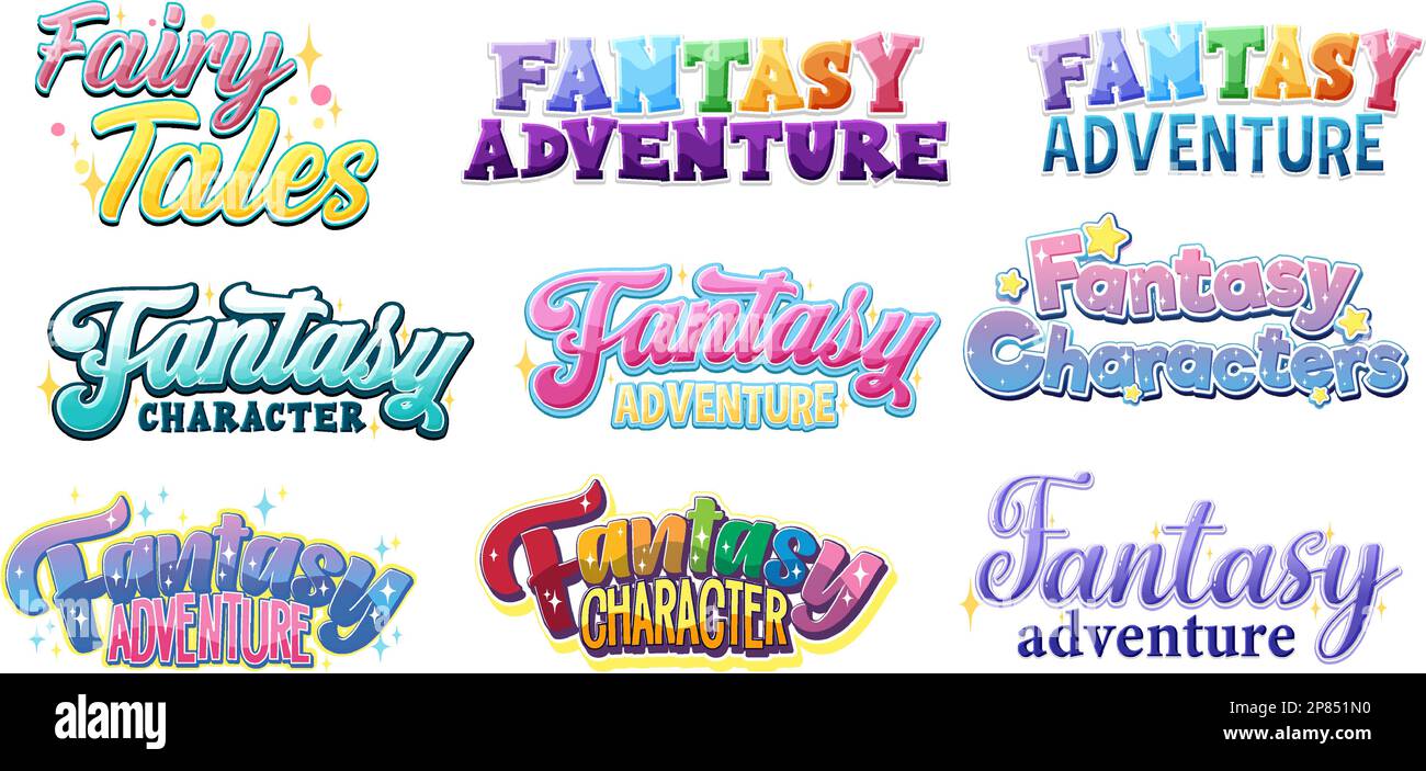 Ser of fantasy icon banner illustration Stock Vector Image & Art - Alamy