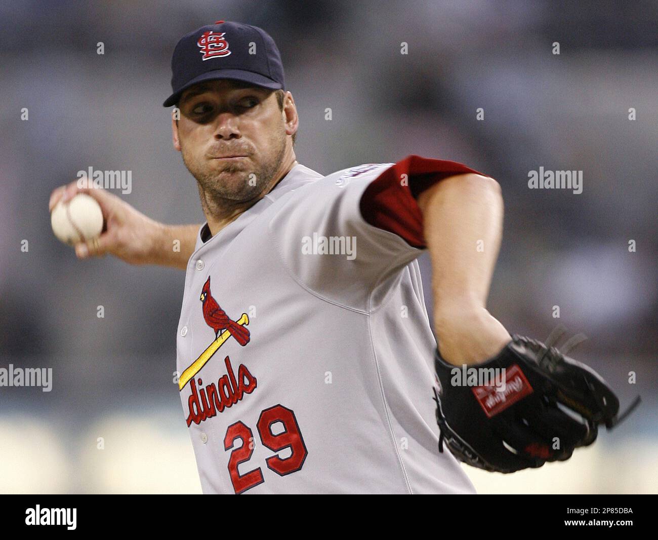 St. Louis Cardinals pitcher Chris Carpenter delivers during the first  inning of a baseball game against the San Diego Padres Saturday, Aug. 22,  2009 in San Diego. (AP Photo/Denis Poroy Stock Photo 