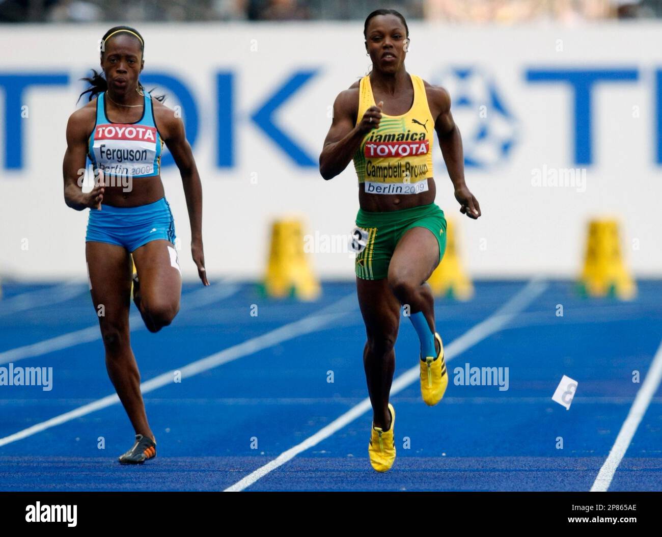 Jamaica's Veronica CampbellBrown, right, and Bahamas' Sheniqua