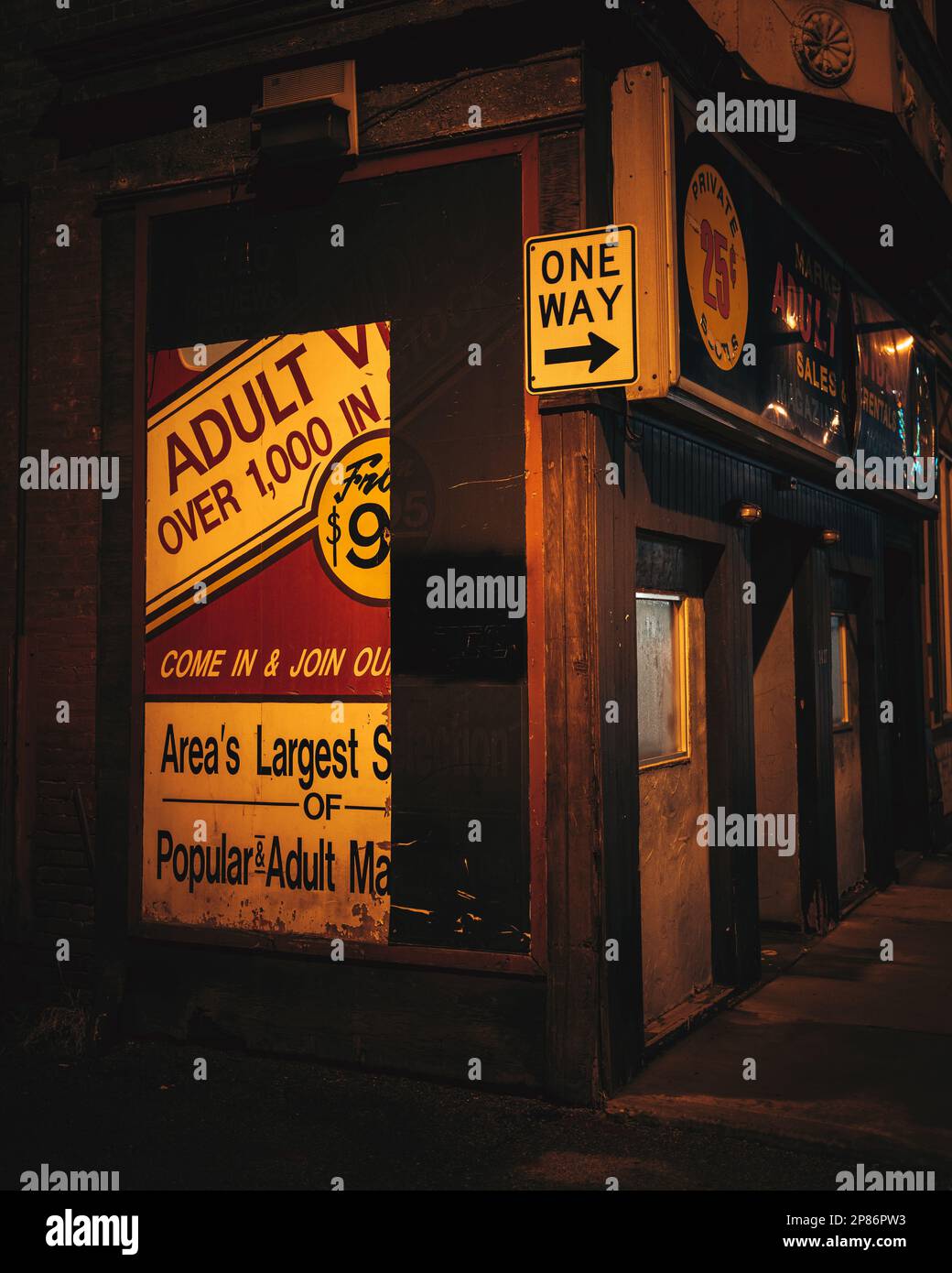 Adult Videos sign in downtown, Wheeling, West Virginia Stock Photo - Alamy