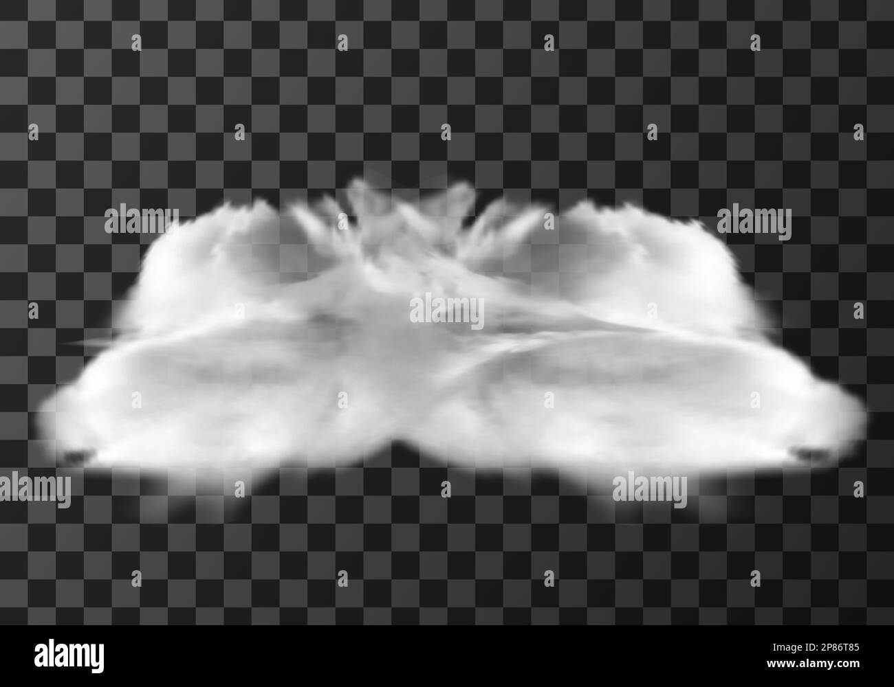 White cloud, weather meteo icon realistic vector illustration. Fluffy