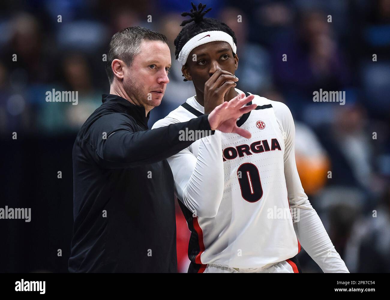 NASHVILLE, TN - MARCH 08: Georgia Bulldogs head coach Mike White talks ...
