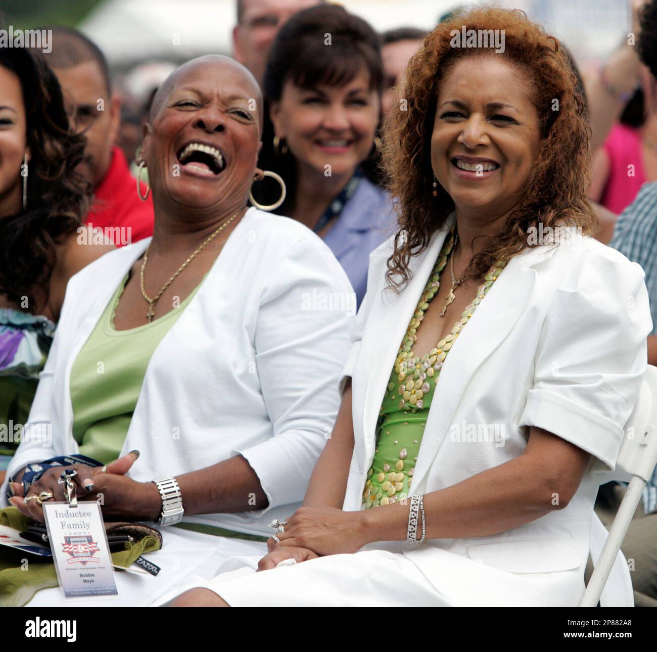Rickey Henderson's mother, Bobbie Henderson, left, and his wife, Pamela