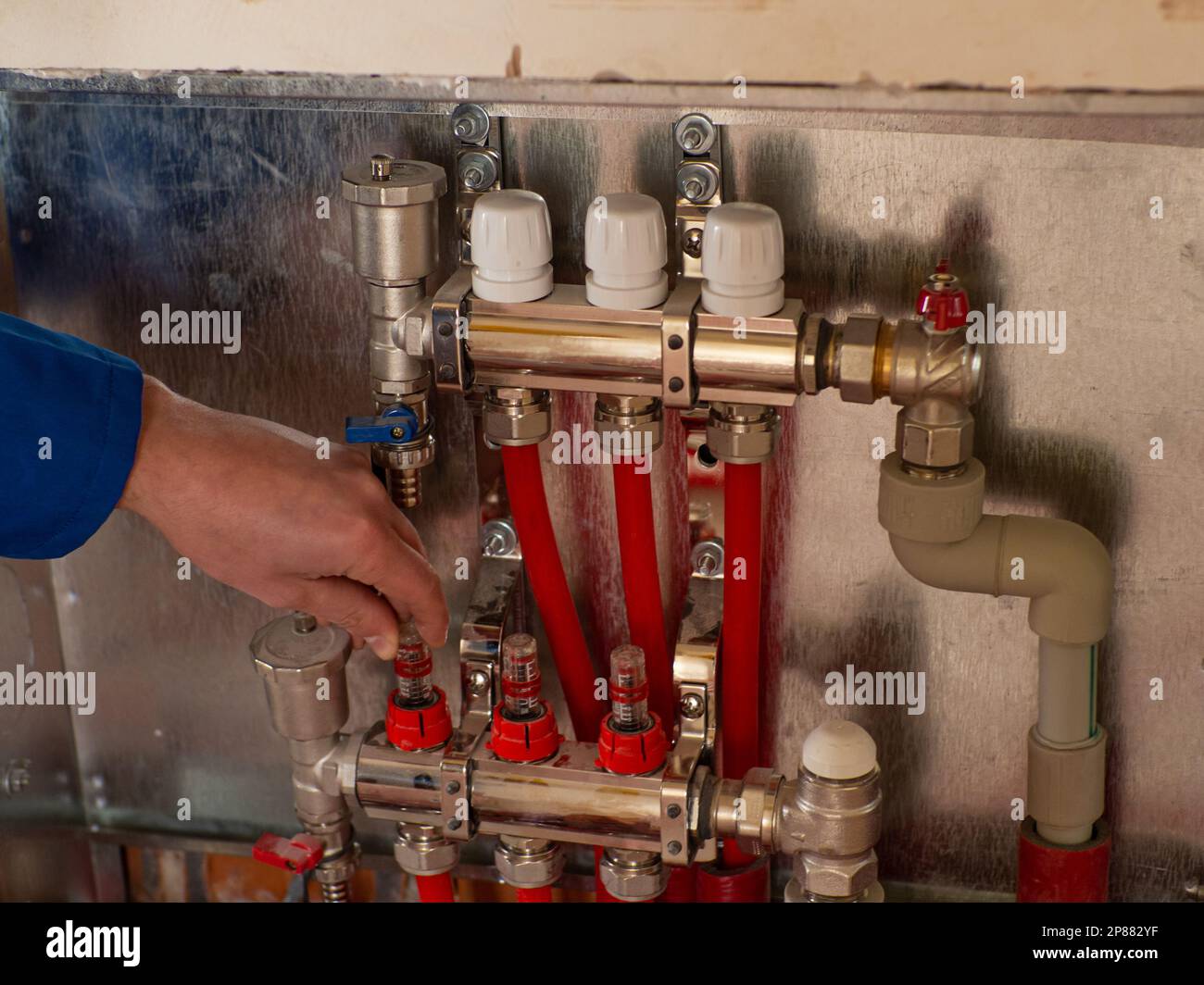 Manifold for underfloor hires stock photography and images Alamy