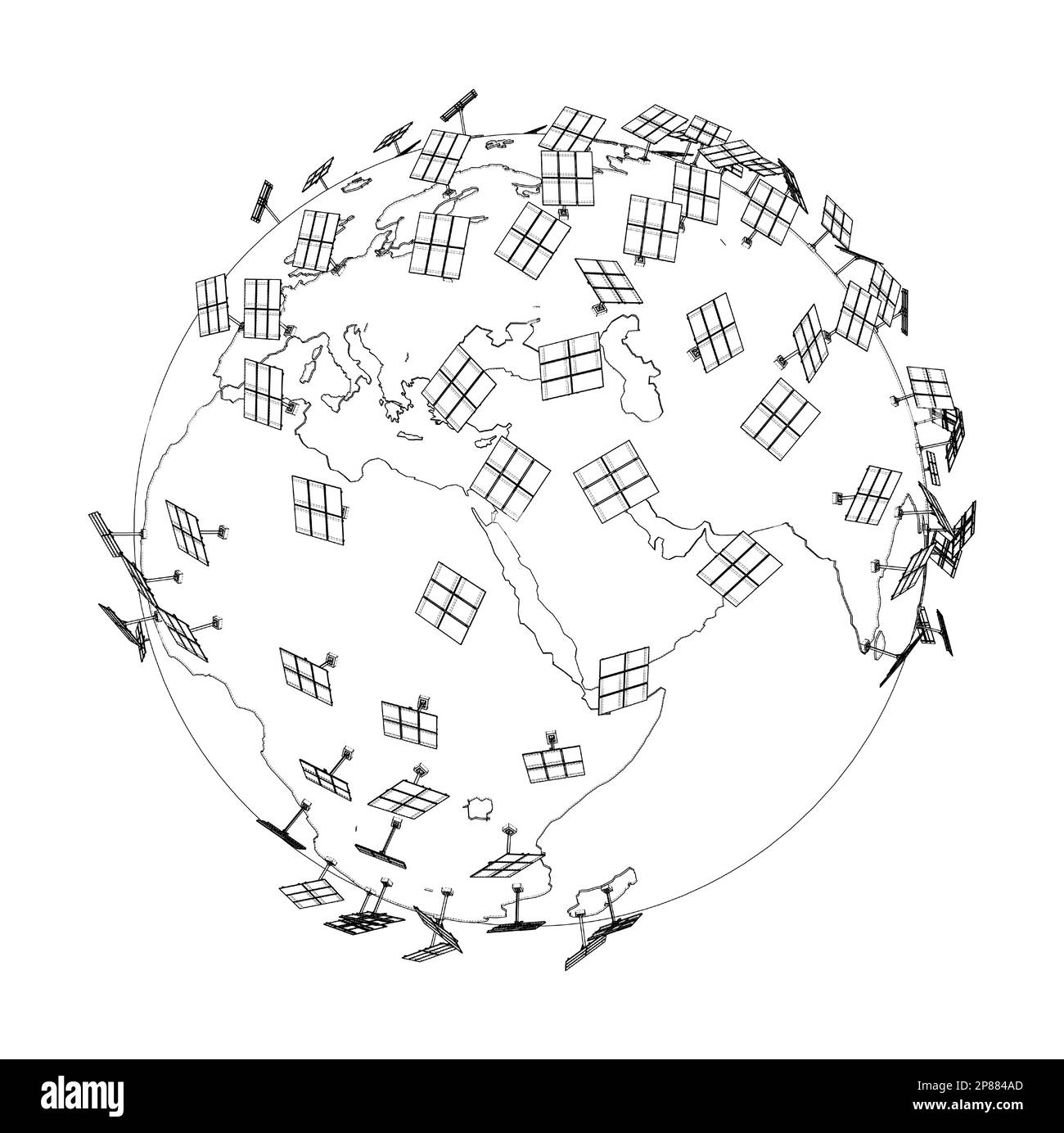 Solar Panels on Earth Concept Stock Photo Alamy