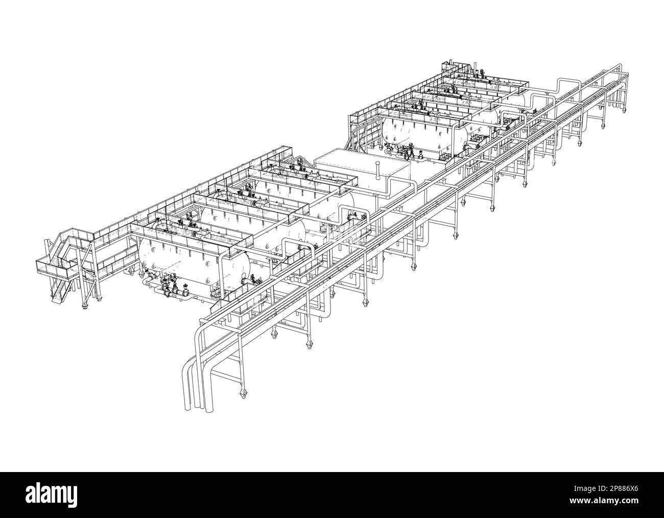 Sketch of industrial equipment Stock Photo Alamy