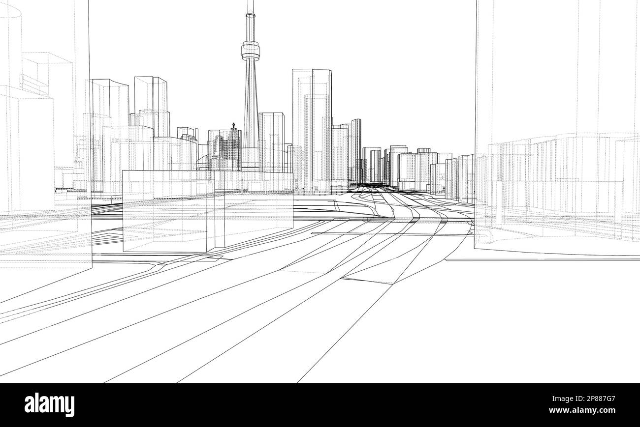 3d isometric city landscape Black and White Stock Photos & Images - Alamy