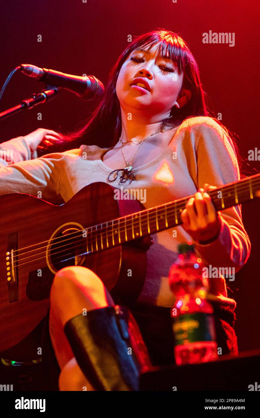 Milano, Italy. 08th Mar, 2023. Filipino-British singer-songwriter Beabadoobee - real name Beatrice Kristi Ilejay Laus - in concert at Magazzini Generali in Milano, Italy, on March 08 2023 (Photo by Mairo Cinquetti/NurPhoto) Credit: NurPhoto SRL/Alamy Live News Stock Photo