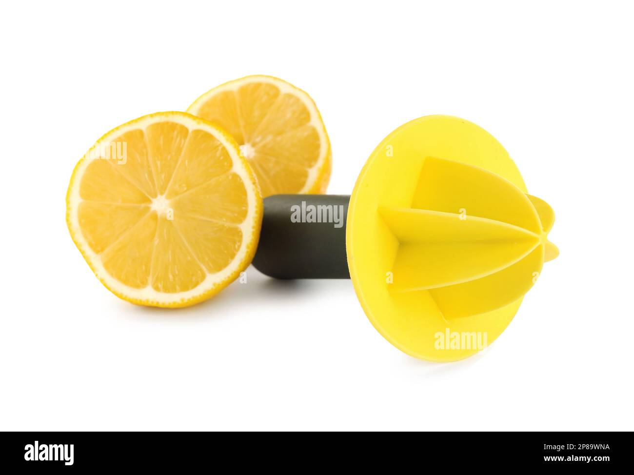 Citrus reamer and fresh lemon on white background Stock Photo Alamy