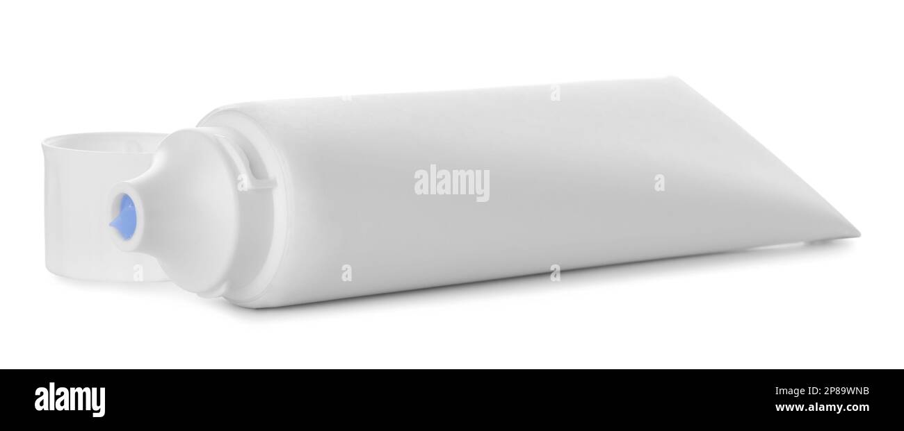 Blank tube of toothpaste isolated on white Stock Photo Alamy