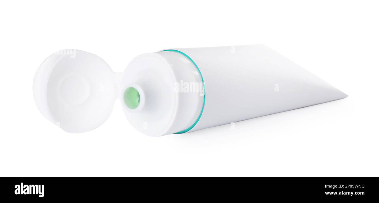 Blank tube of toothpaste isolated on white Stock Photo Alamy