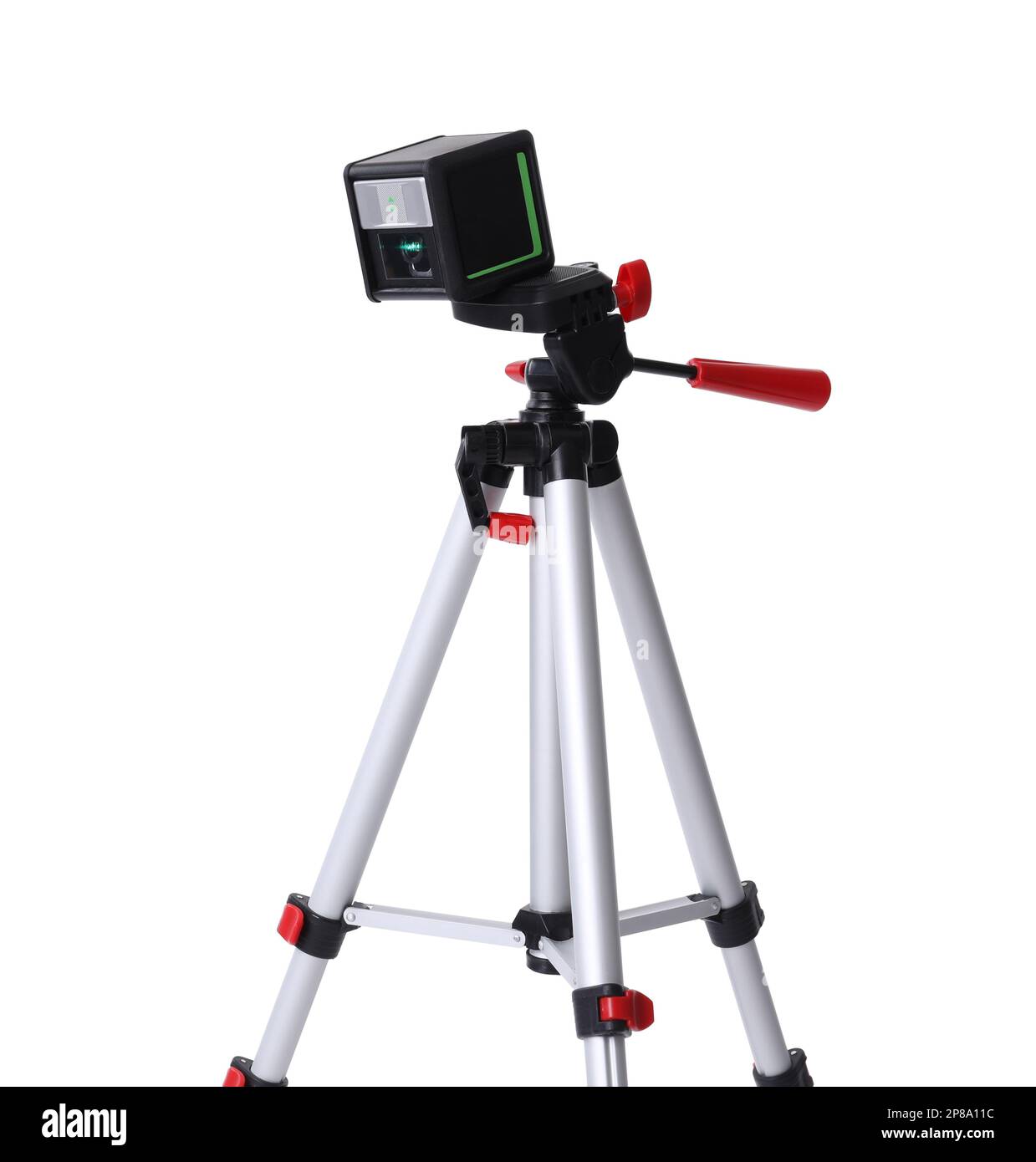 Laser level with tripod isolated on white Stock Photo Alamy