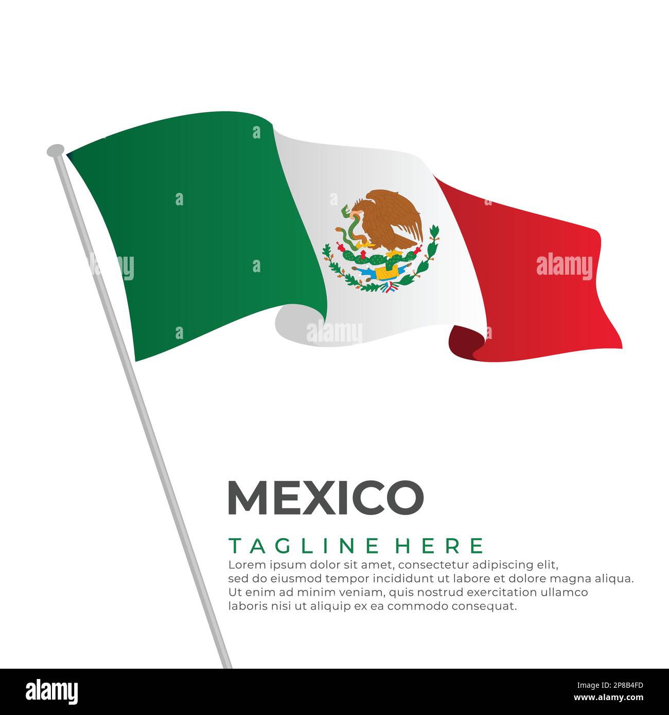Template vector Mexico flag modern design. Vector illustration Stock Vector