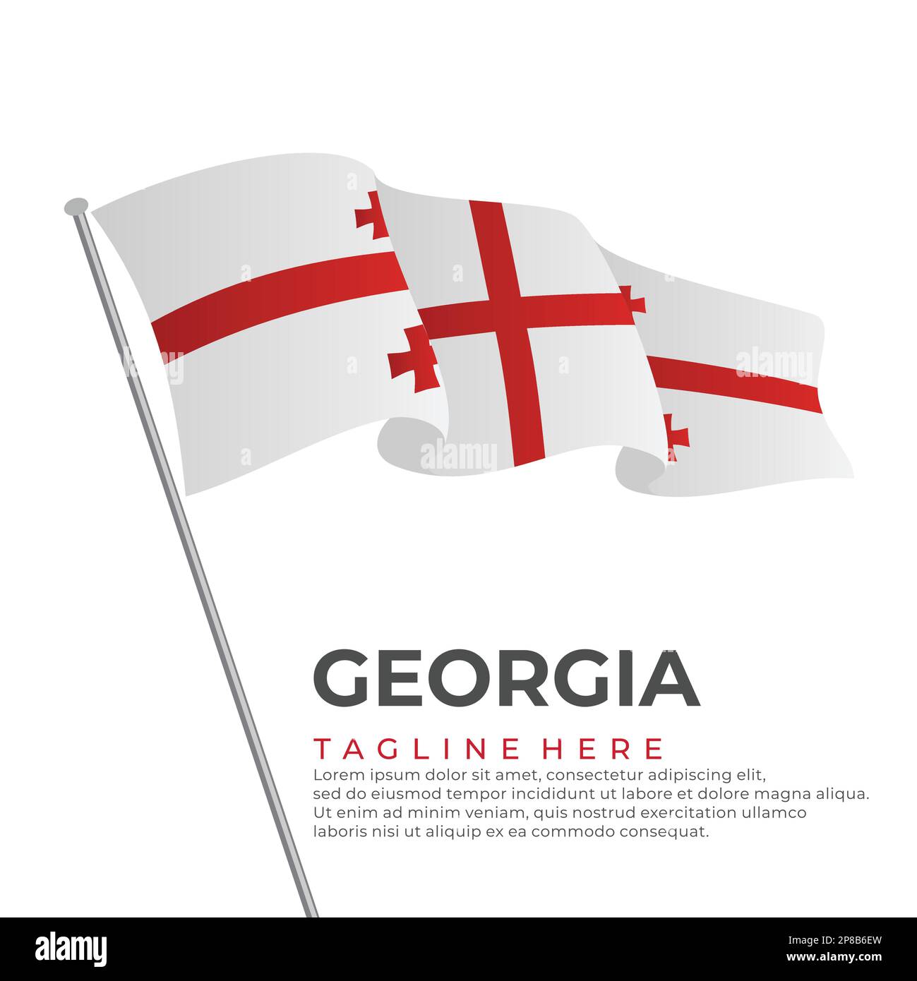 Template vector Georgia flag modern design. Vector illustration Stock Vector