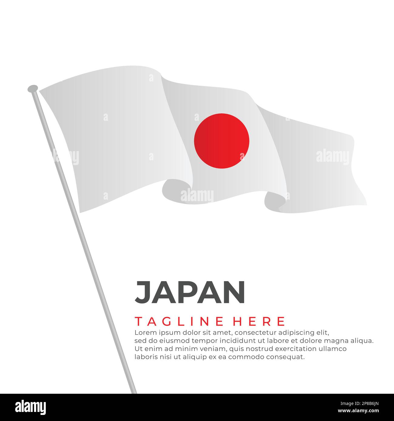 Template vector Japan flag modern design. Vector illustration Stock