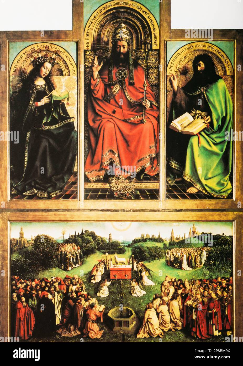 Jan Van Eyck, The Ghent Altarpiece Central Panels Is A Large And ...