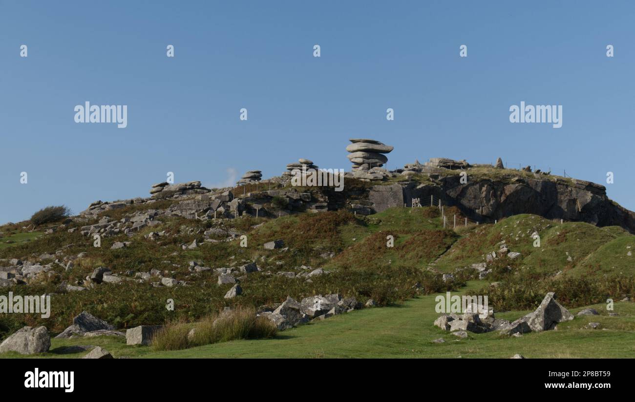 Stowes Hill and the Cheesewring on Bodmin Moor, Cornwall Stock Photo