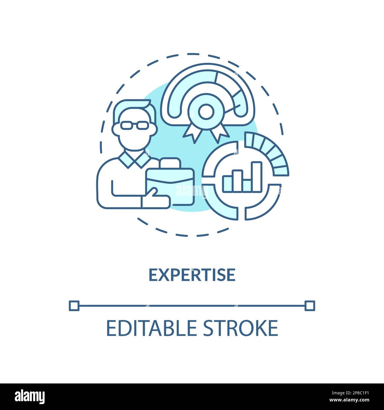 Expertise turquoise concept icon Stock Vector