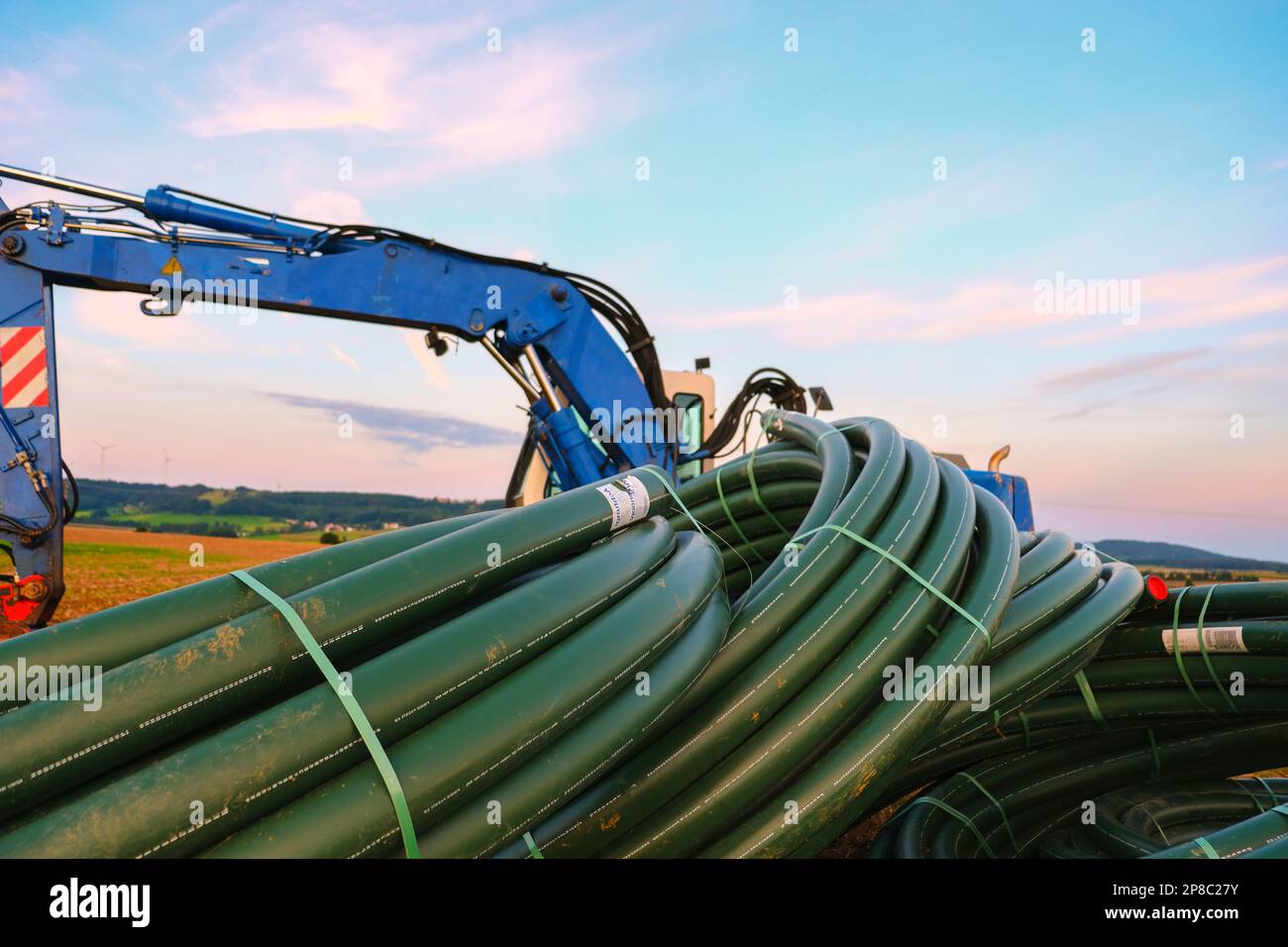 Water pipes and construction installation equipment in the field