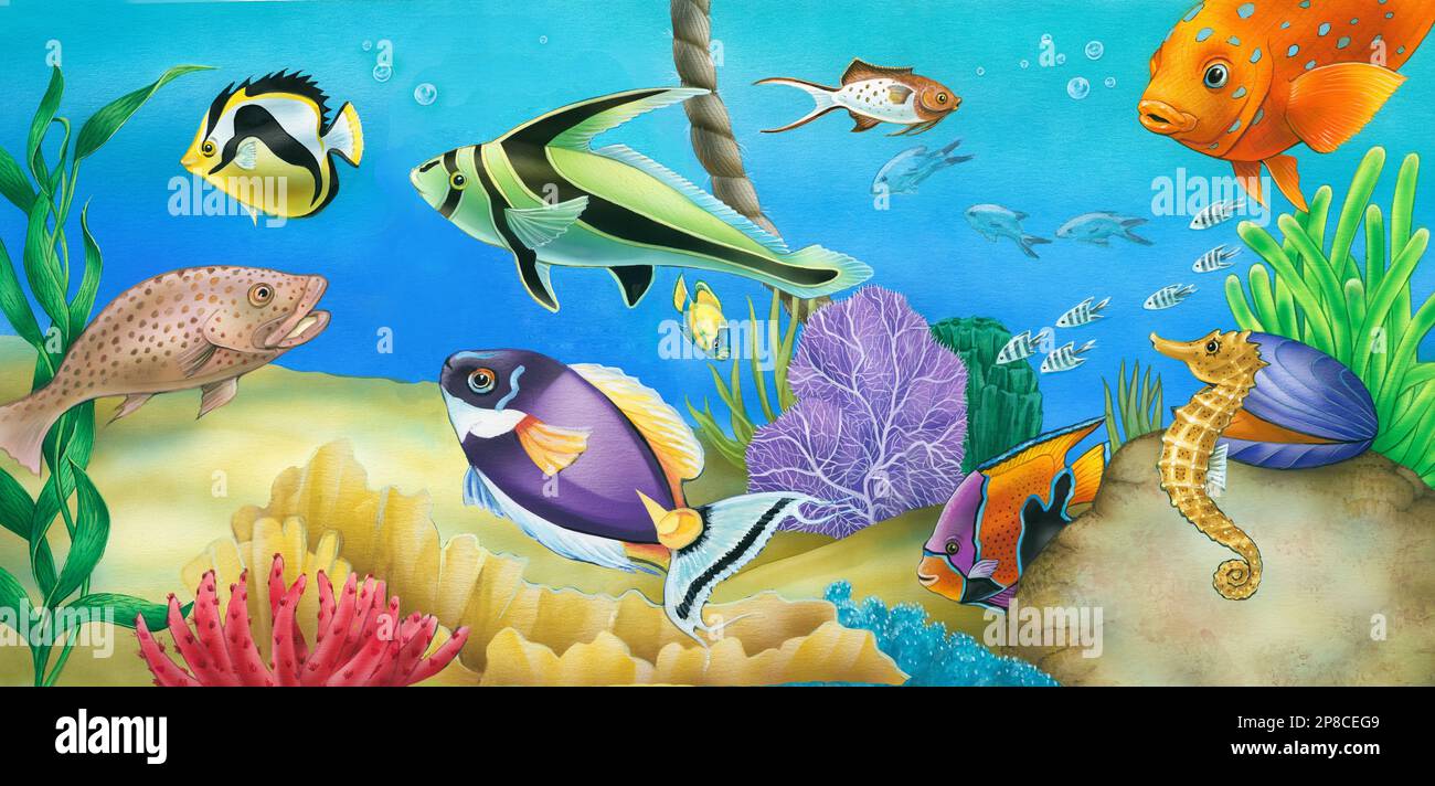 Seahore Fish Seahorse artwork hi-res stock photography and images - Alamy