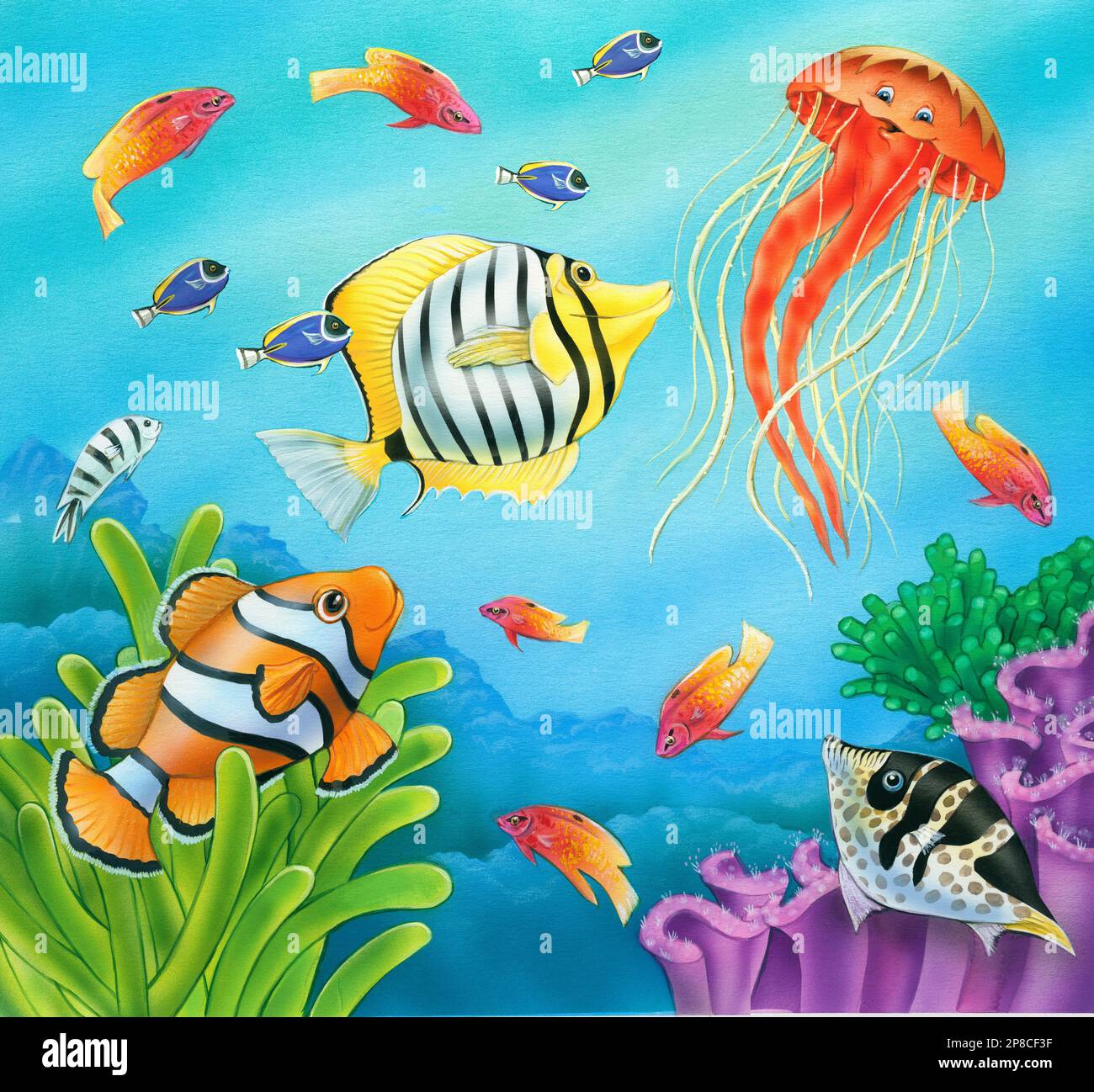 Cartoon sea life animals hi-res stock photography and images - Alamy