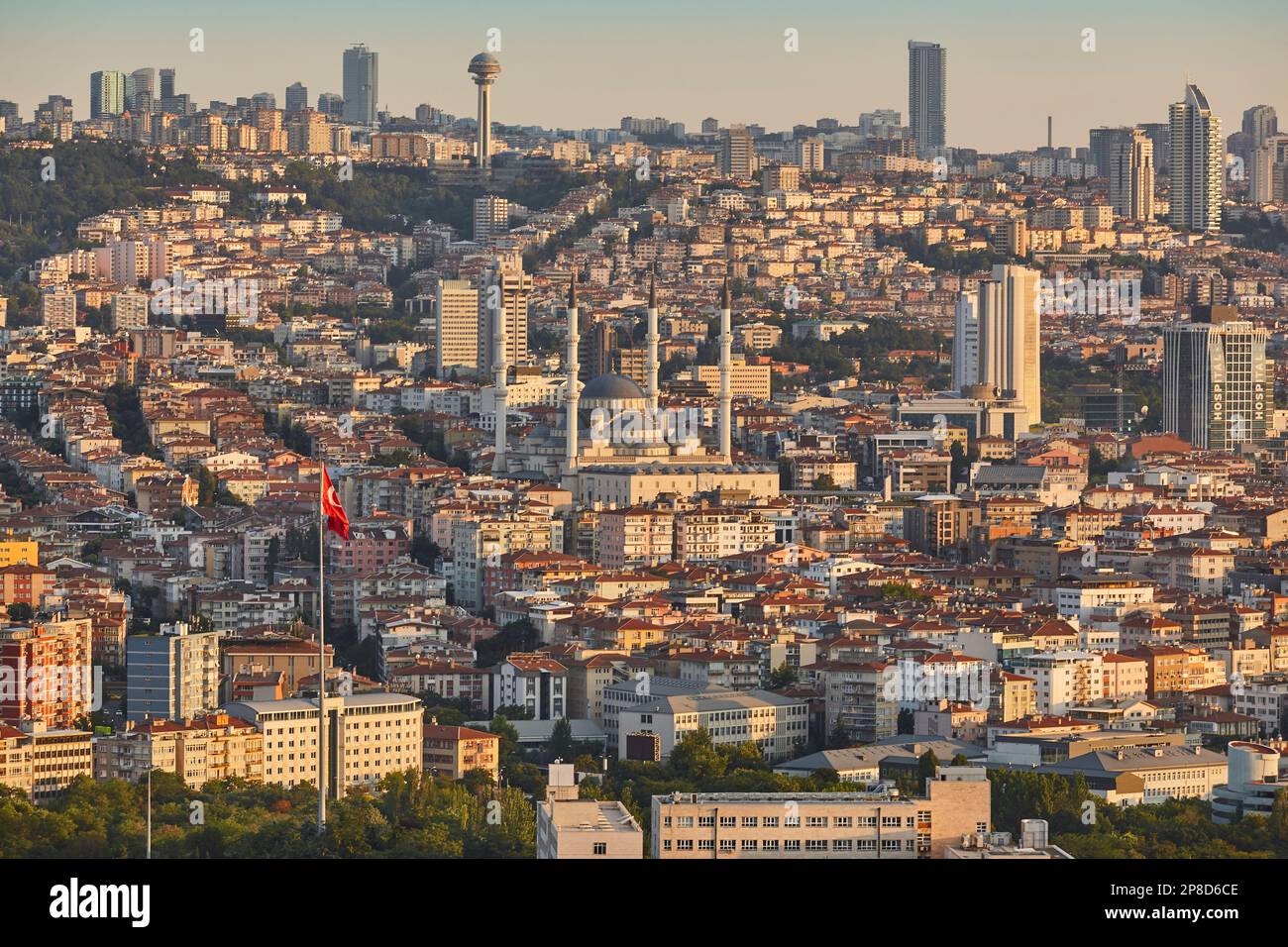 Ankara Skyline At Sunset Turkish Capital Cityscape Turkey Landmark 