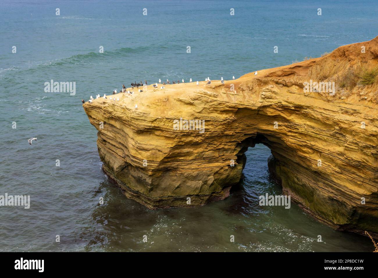 Rock arch in Sunset Cliffs Natural Park, San Diego, California Stock