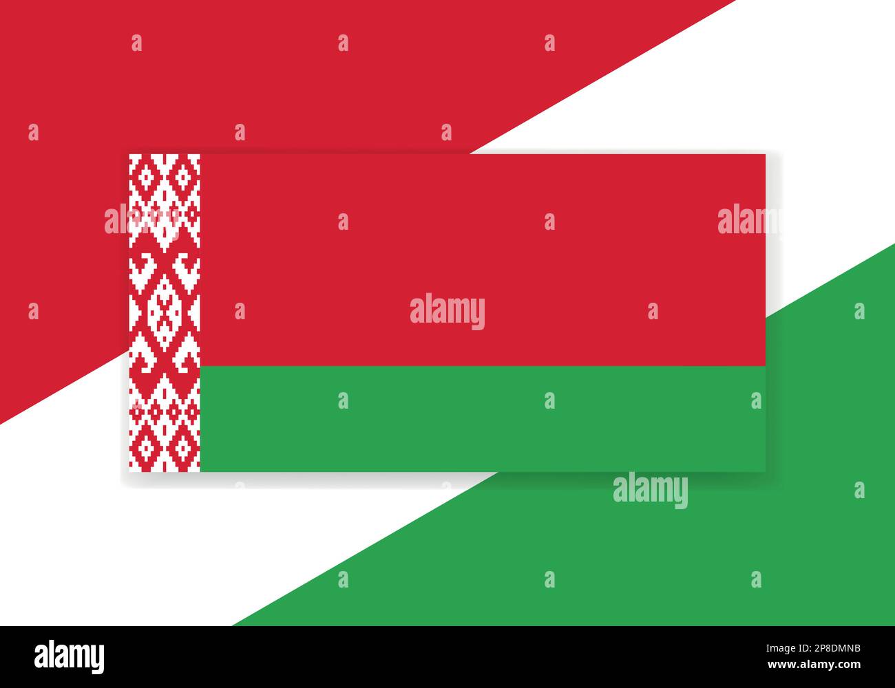 Vector Belarus Flag. Country flag design. Flat vector flag. Stock Vector