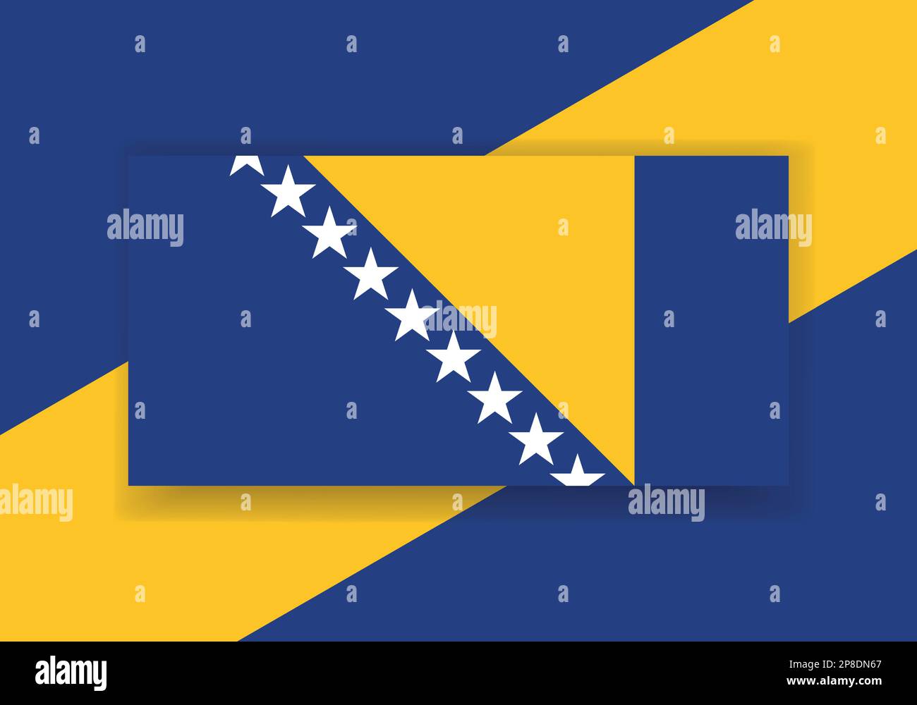 Vector Bosnia and Herzegovina Flag. Country flag design. Flat vector flag. Stock Vector