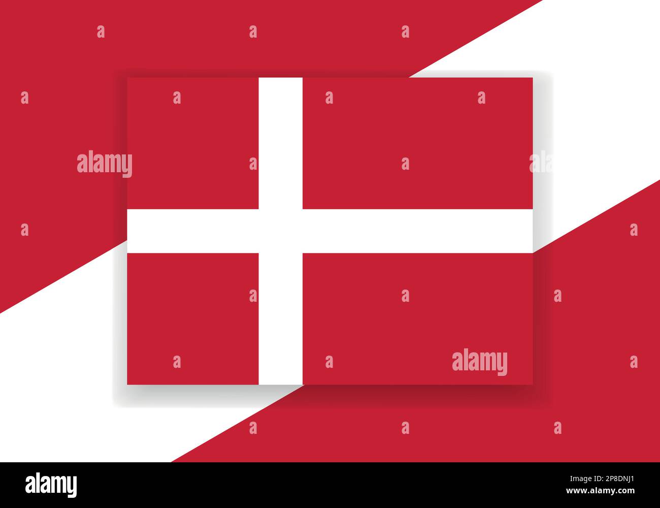 Vector Denmark Flag. Country flag design. Flat vector flag Stock Vector