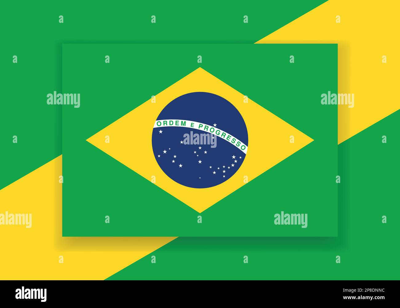 Vector Brazil Flag. Country flag design. Flat vector flag. Stock Vector