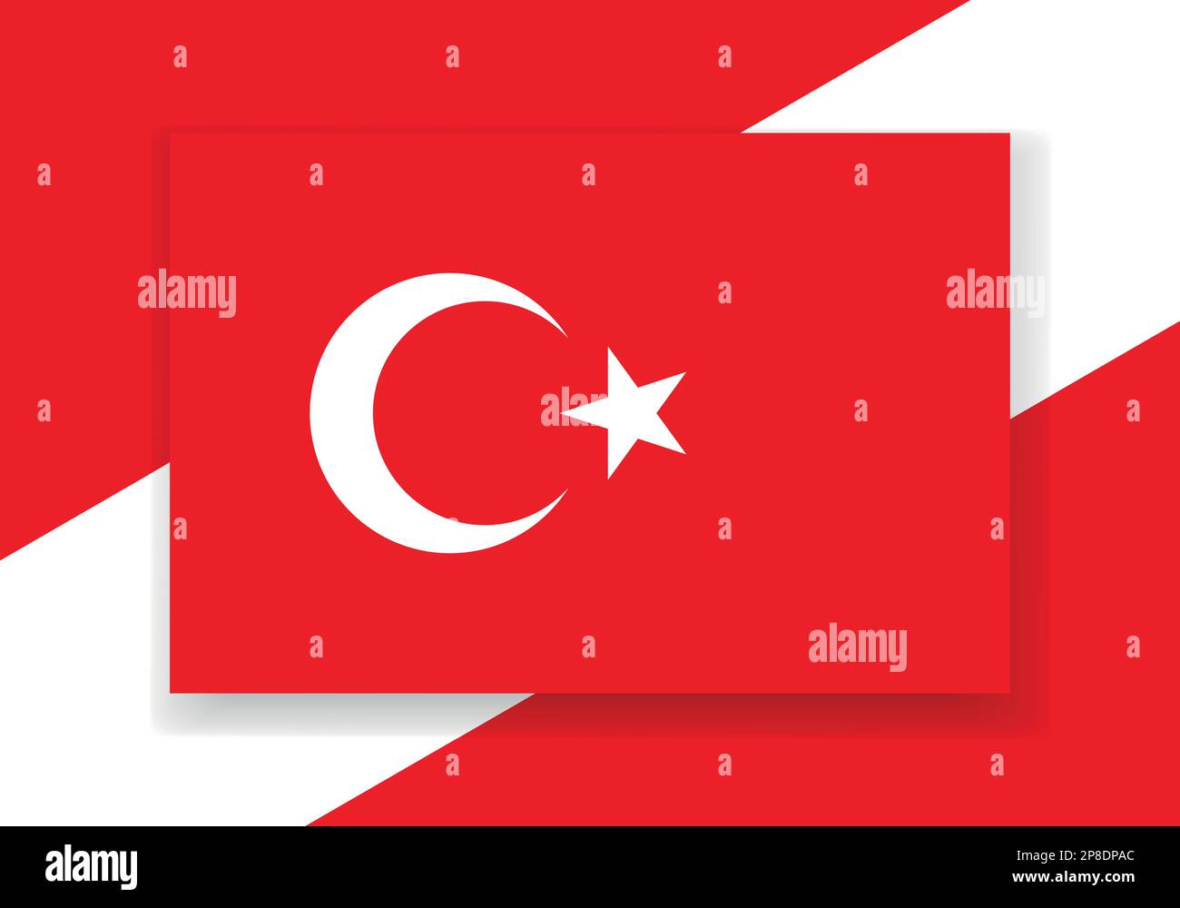 Vector Turkey Flag. Country flag design. Flat vector flag. Türkiye Flag Vector. Stock Vector