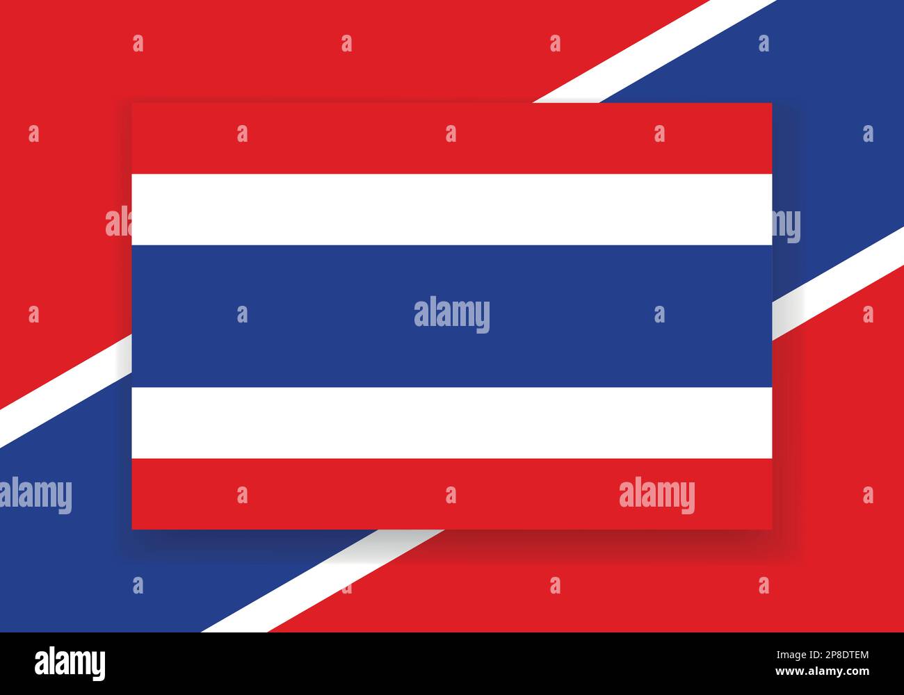 Vector Thailand Flag. Country flag design. Flat vector flag. Thailand