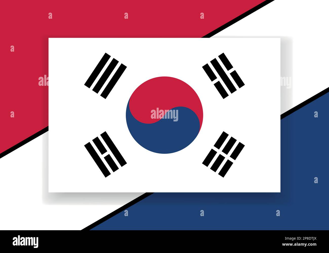Vector South Korea Flag. Country flag design. Flat vector flag. Stock Vector