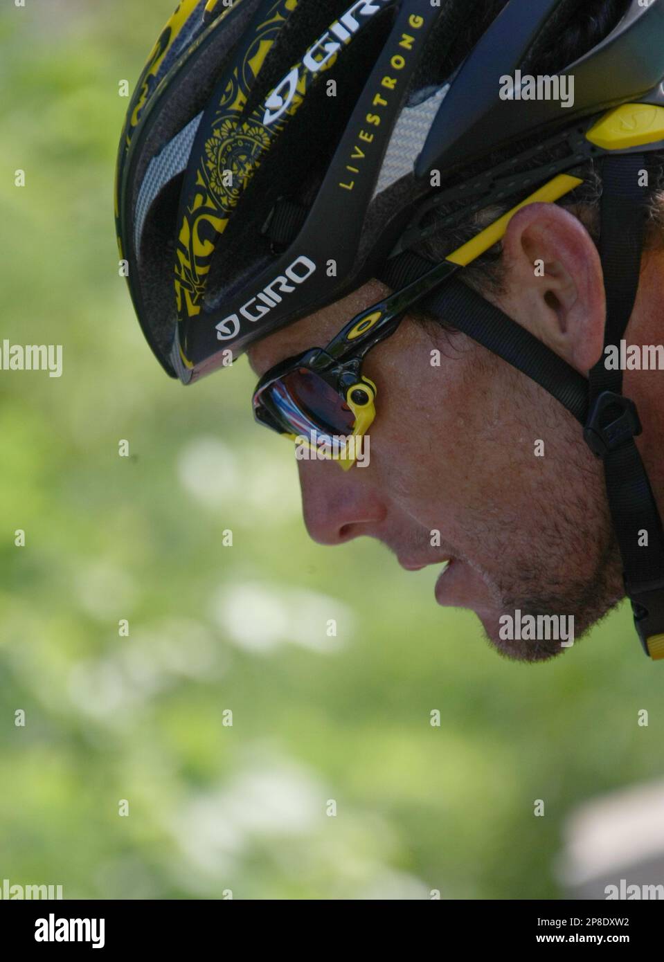 Wanorde uitroepen cel US Lance Armstrong pedals during the twentieth stage of the Giro d'Italia,  Tour of Italy cycling race, from Naples to Anagni, Saturday, May 30, 2009.  (AP Photo/Alessandro Trovati Stock Photo - Alamy