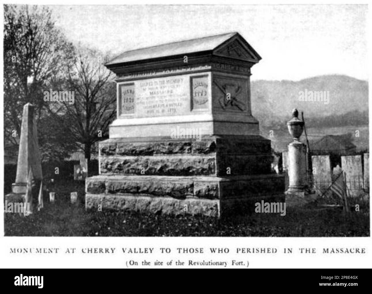 Le monument dédiés aux victimes du massacre de Cherry Valley Stock