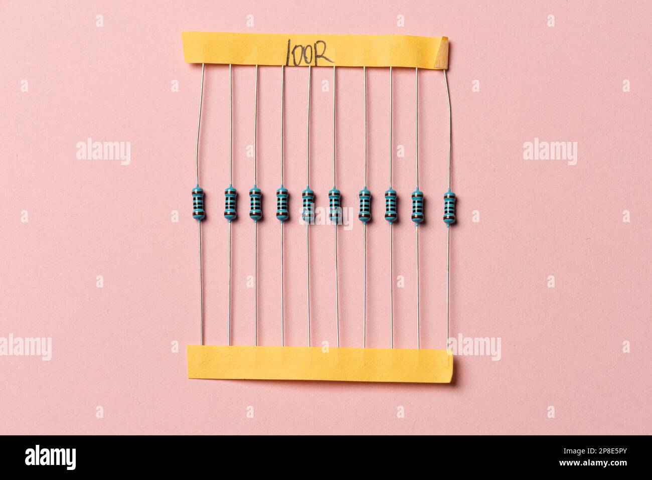 Ten 100 Ohms 1 percent tolerance resistors Stock Photo Alamy
