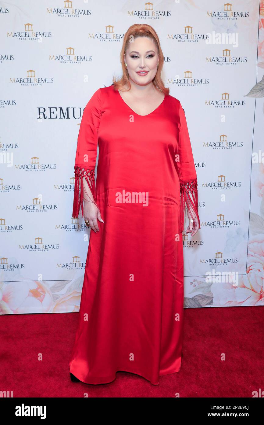 March 8, 2023, Beverly Hills, California, USA: BEVERLY HILLS, CA - MAR 8, 2023: Hayley Hasselhoff at the Remus Pre Award Tea Time at The Beverly Hills Hotel. (Credit Image: © Nina Prommer/ZUMA Press Wire) EDITORIAL USAGE ONLY! Not for Commercial USAGE! Stock Photo