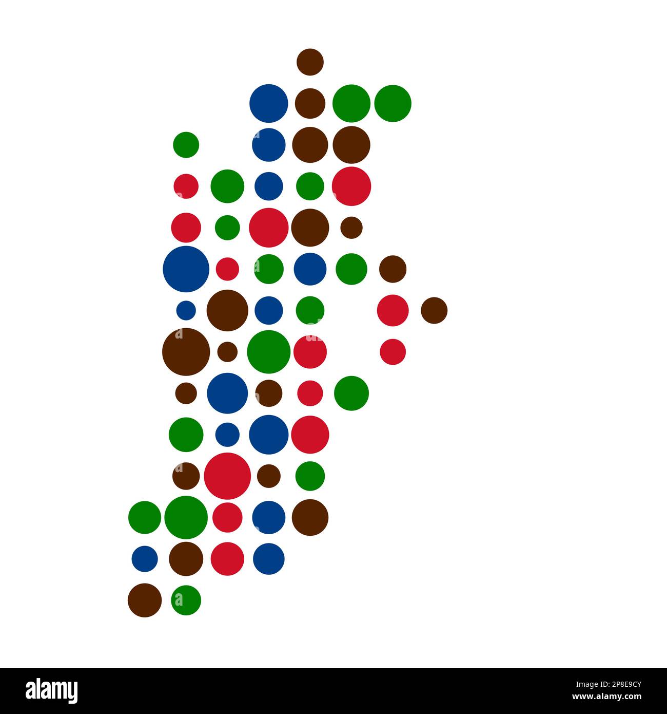 Belize Map Silhouette Pixelated generative pattern illustration Stock ...