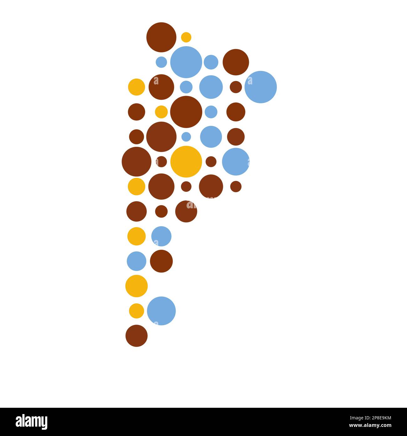 Argentina Map Silhouette Pixelated generative pattern illustration Stock Vector