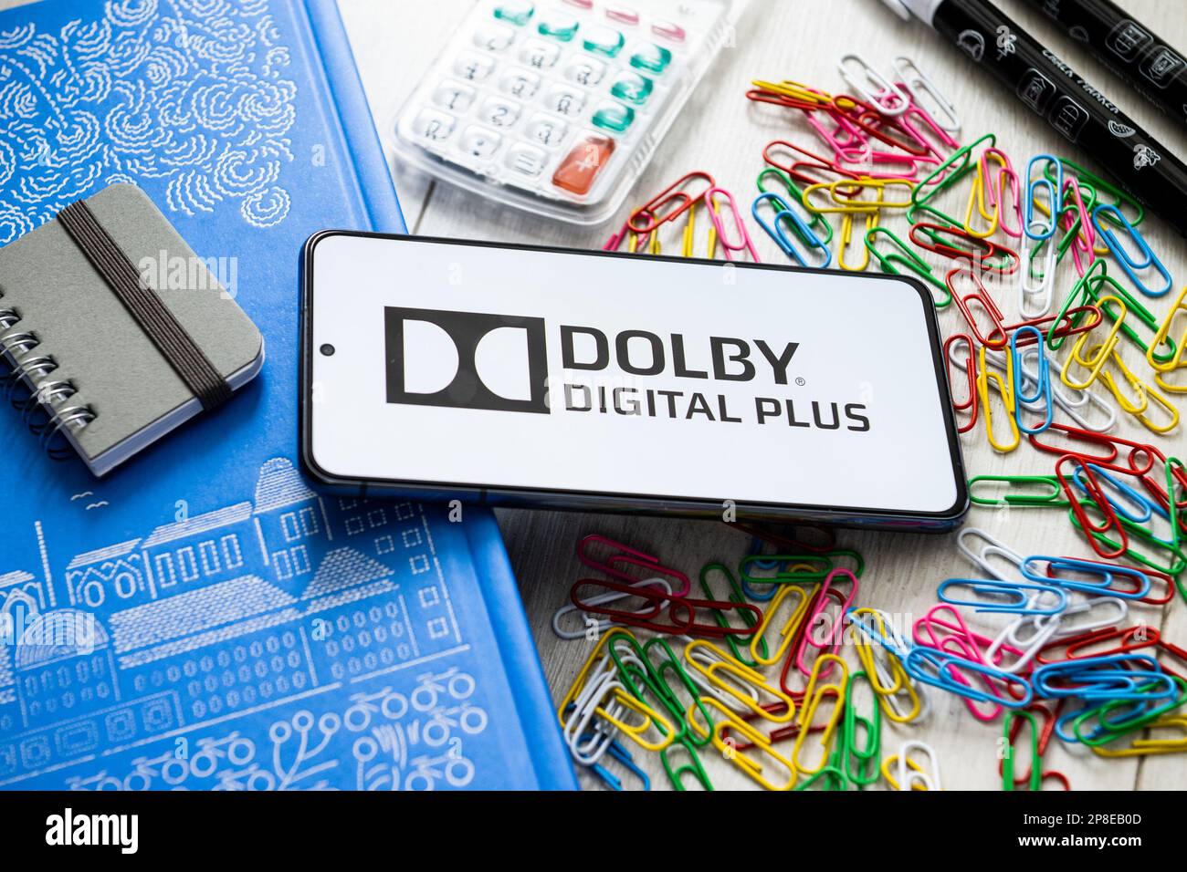 Poland. 07th Mar, 2023. In this photo illustration a Dolby Digital Plus logo seen displayed on a smartphone. Credit: SOPA Images Limited/Alamy Live News Stock Photo