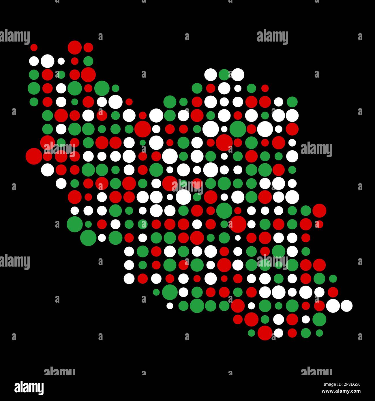 Iran Map Silhouette Pixelated generative pattern illustration Stock ...