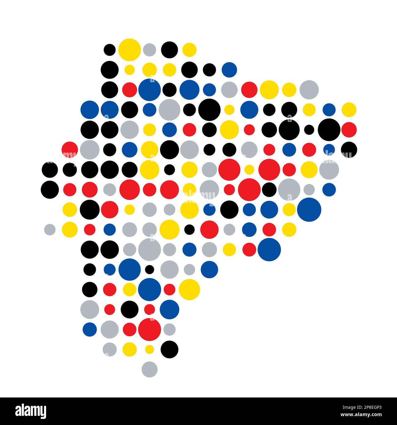 Ecuador Map Silhouette Pixelated generative pattern illustration Stock Vector
