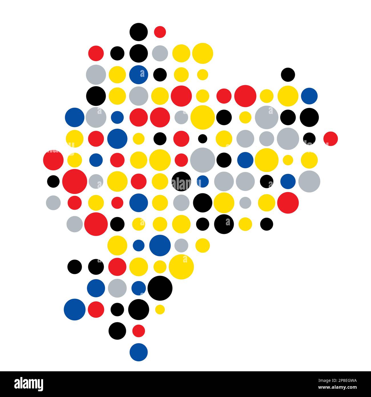 Ecuador Map Silhouette Pixelated generative pattern illustration Stock Vector