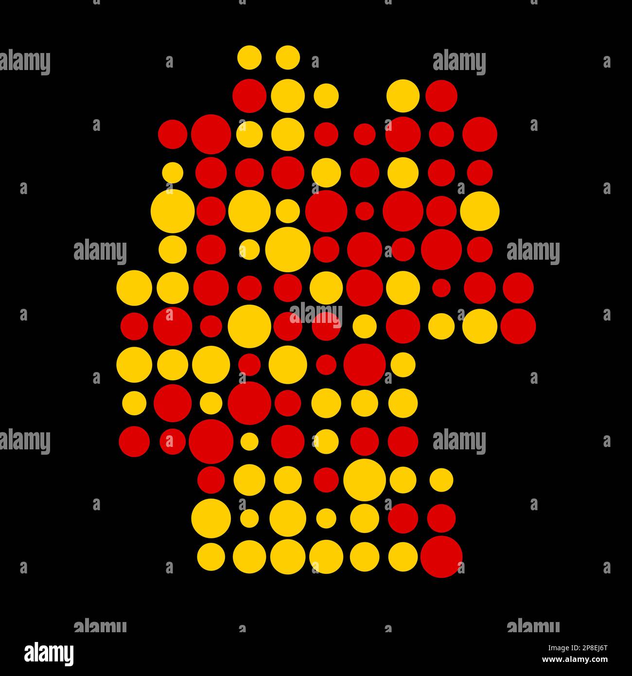 Germany Map Silhouette Pixelated generative pattern illustration Stock Vector