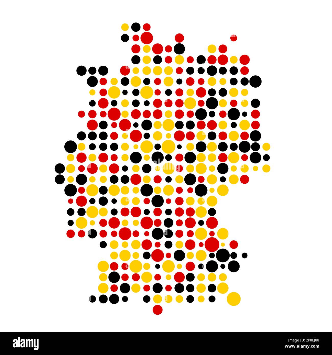 Germany Map Silhouette Pixelated generative pattern illustration Stock ...