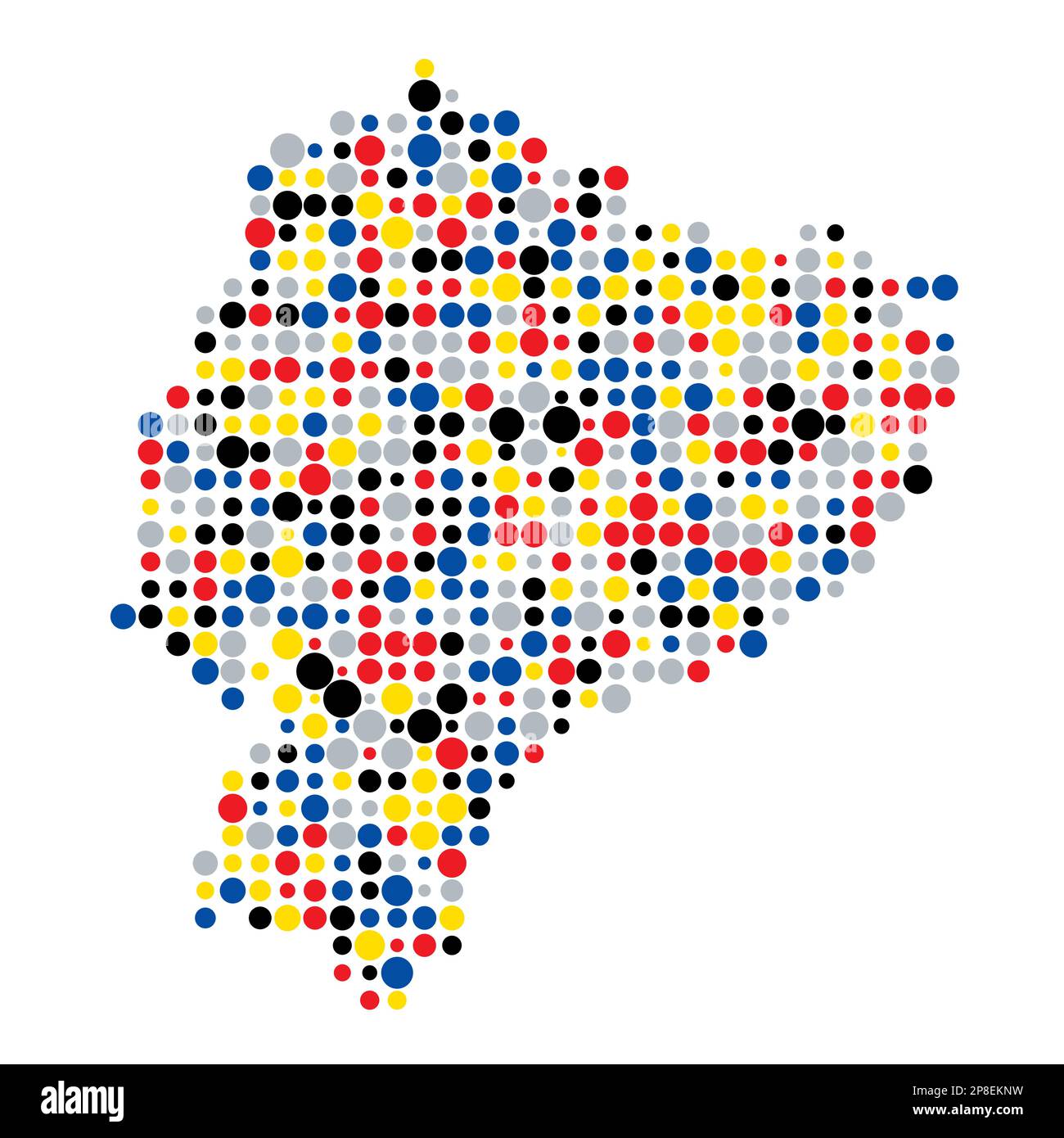 Ecuador Map Silhouette Pixelated generative pattern illustration Stock Vector